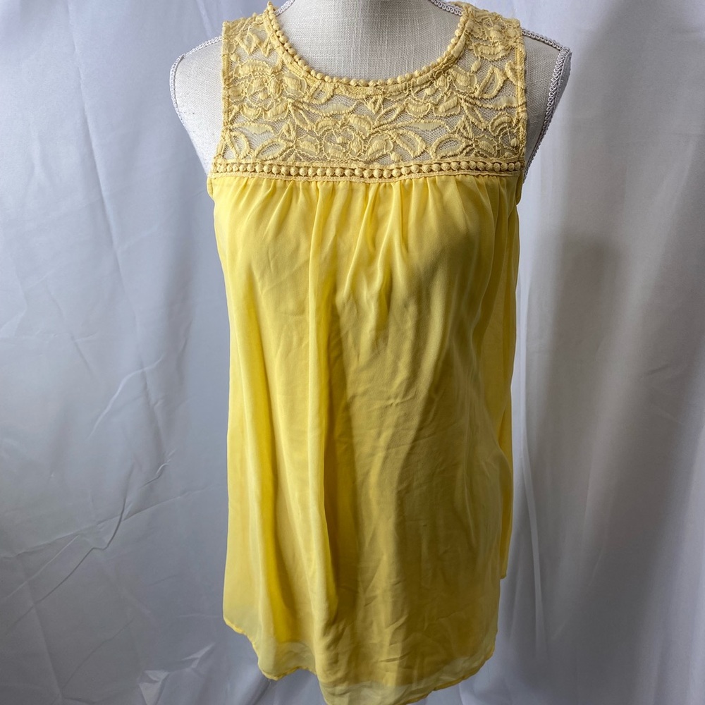 As You Wish sunny yellow chiffon shift dress size small
